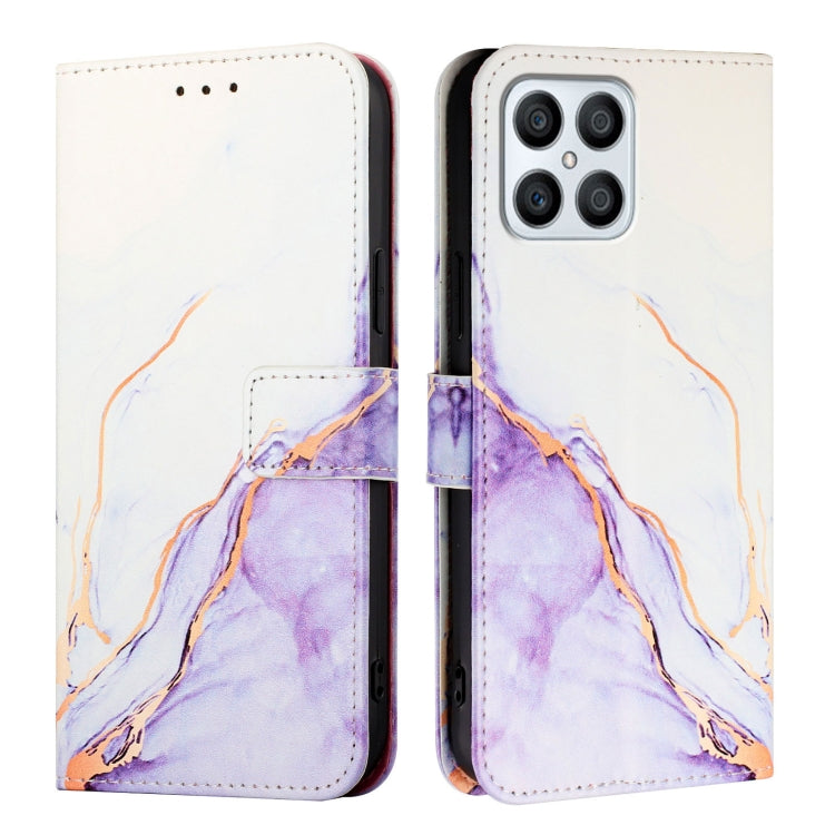 For Honor X8 4G / X30i / Play6T Pro PT003 Marble Pattern Flip Leather Phone Case