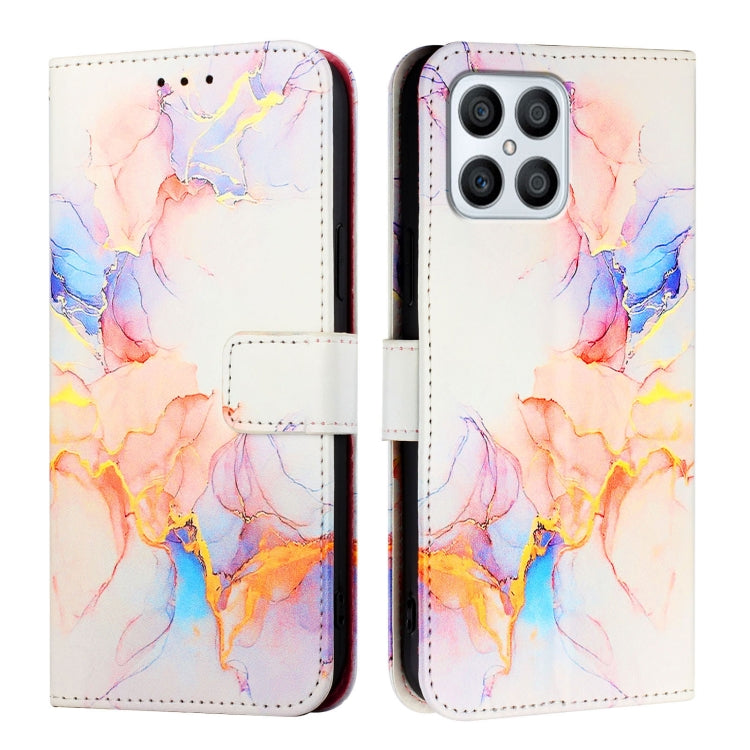 For Honor X8 4G / X30i / Play6T Pro PT003 Marble Pattern Flip Leather Phone Case