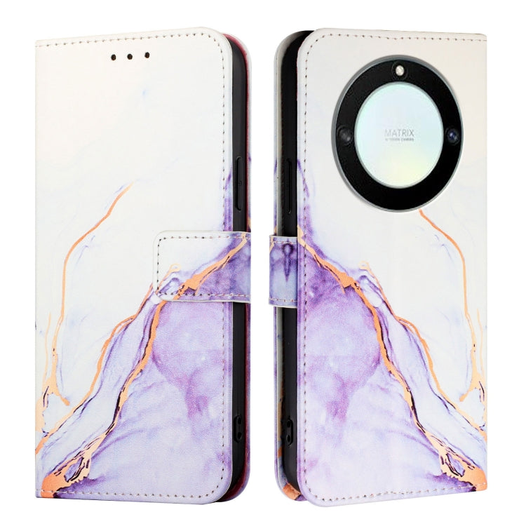 For Honor X40 / X9a / Magic5 Lite PT003 Marble Pattern Flip Leather Phone Case