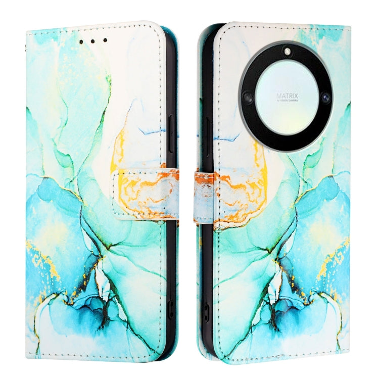 For Honor X40 / X9a / Magic5 Lite PT003 Marble Pattern Flip Leather Phone Case