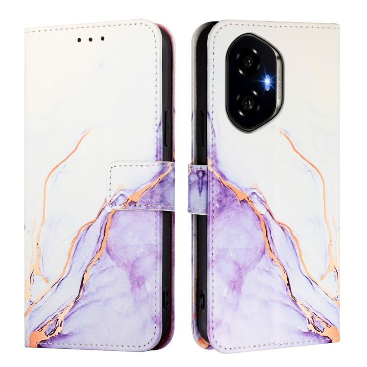 For Honor 300 PT003 Marble Pattern Flip Leather Phone Case