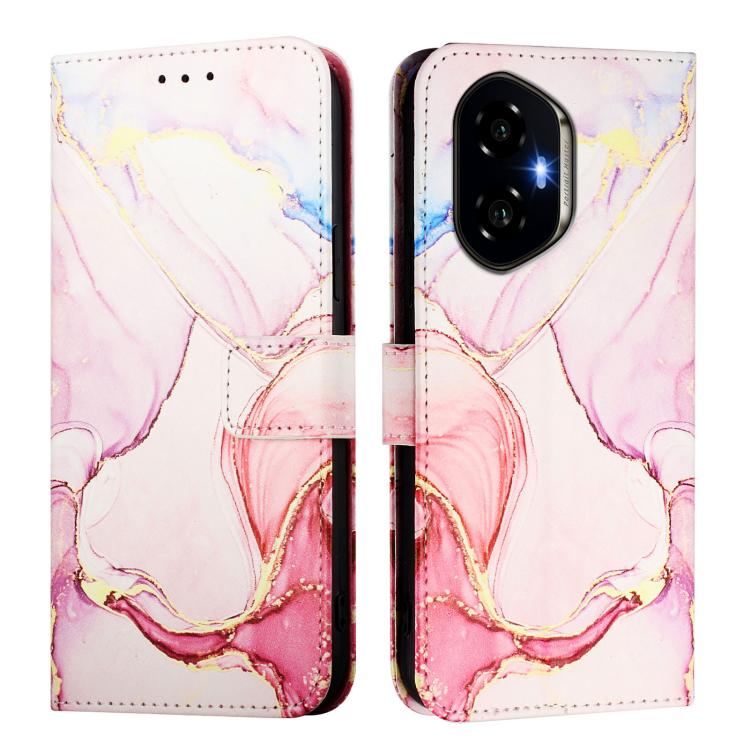 For Honor 300 PT003 Marble Pattern Flip Leather Phone Case