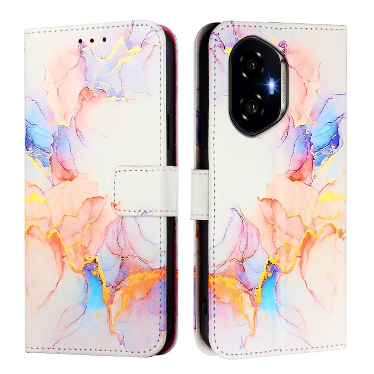 For Honor 300 PT003 Marble Pattern Flip Leather Phone Case