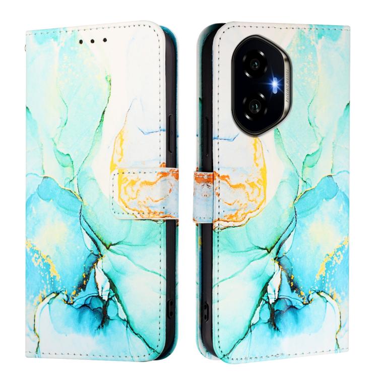 For Honor 300 PT003 Marble Pattern Flip Leather Phone Case
