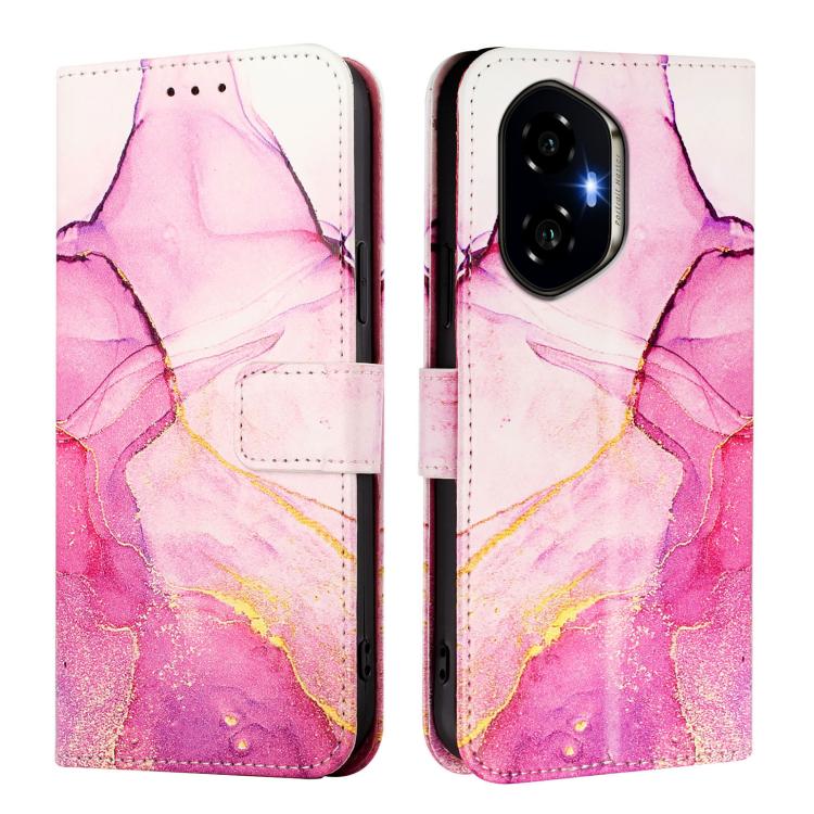 For Honor 300 PT003 Marble Pattern Flip Leather Phone Case