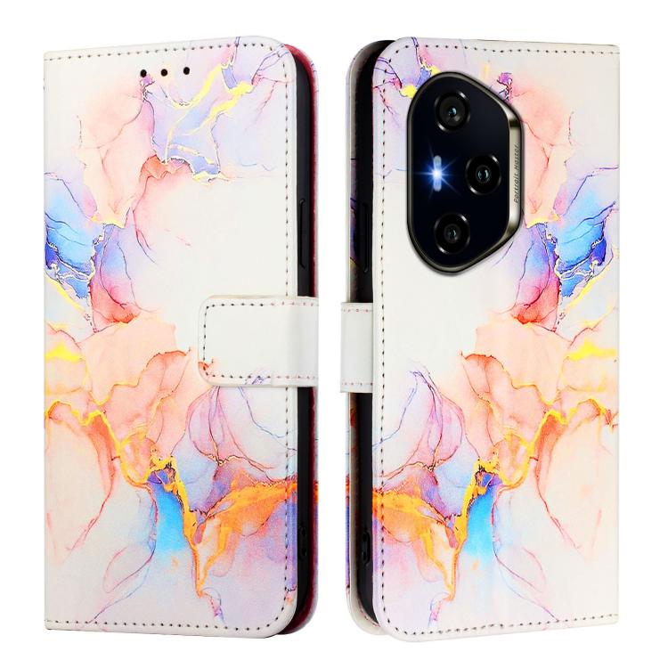 For Honor 400 Global 156.5mm PT003 Marble Pattern Flip Leather Phone Case