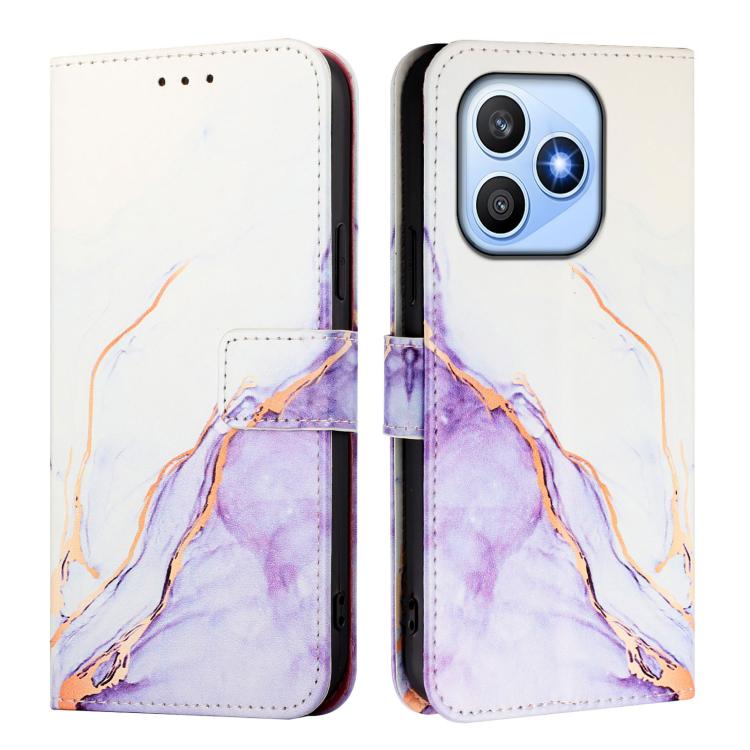 For Honor X8d 4G PT003 Marble Pattern Flip Leather Phone Case
