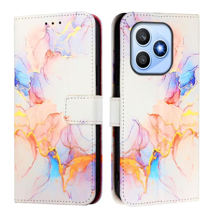 For Honor X8d 4G PT003 Marble Pattern Flip Leather Phone Case