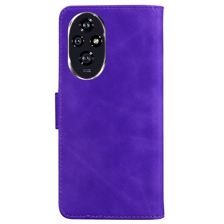 For Honor 200 5G Skin Feel Pure Color Flip Leather Phone Case