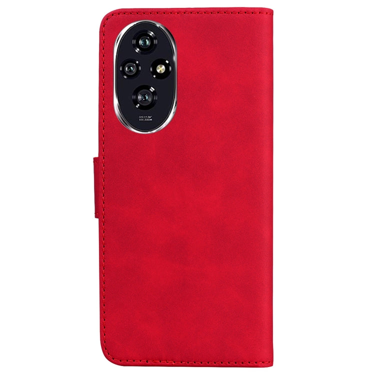 For Honor 200 5G Skin Feel Pure Color Flip Leather Phone Case