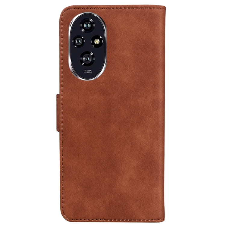 For Honor 200 5G Skin Feel Pure Color Flip Leather Phone Case