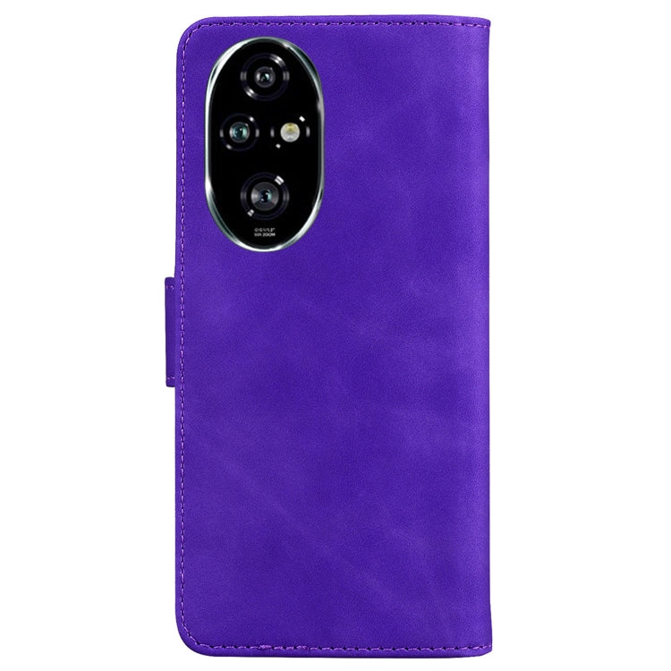 For Honor 200 Pro 5G Skin Feel Pure Color Flip Leather Phone Case