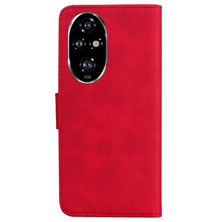 For Honor 200 Pro 5G Skin Feel Pure Color Flip Leather Phone Case