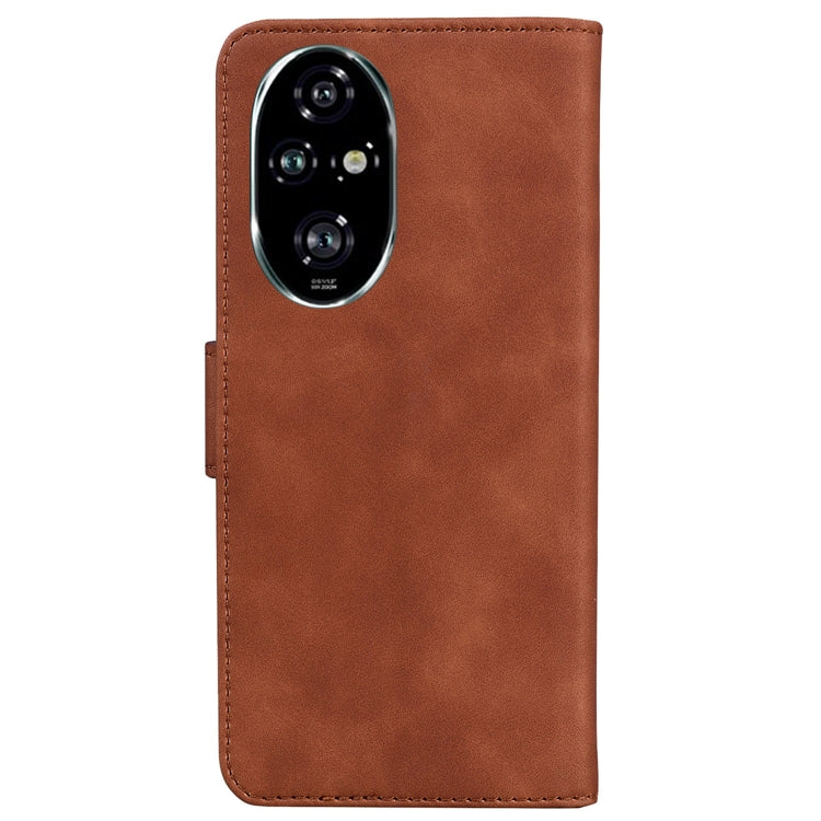 For Honor 200 Pro 5G Skin Feel Pure Color Flip Leather Phone Case