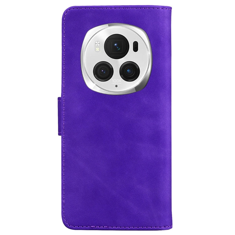 For Honor Magic6 Pro Skin Feel Pure Color Flip Leather Phone Case