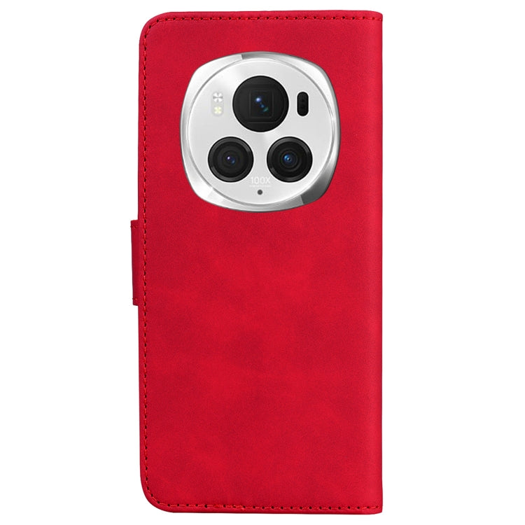 For Honor Magic6 Pro Skin Feel Pure Color Flip Leather Phone Case