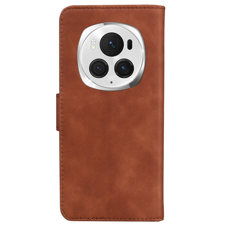 For Honor Magic6 Pro Skin Feel Pure Color Flip Leather Phone Case