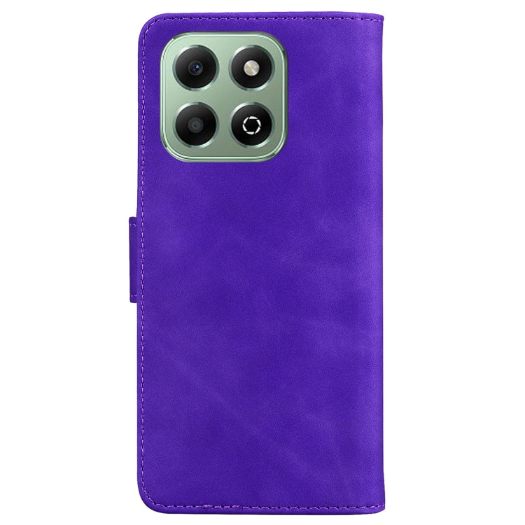 For Honor X6b Skin Feel Pure Color Flip Leather Phone Case