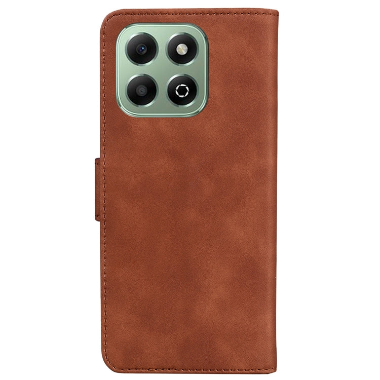 For Honor X6b Skin Feel Pure Color Flip Leather Phone Case