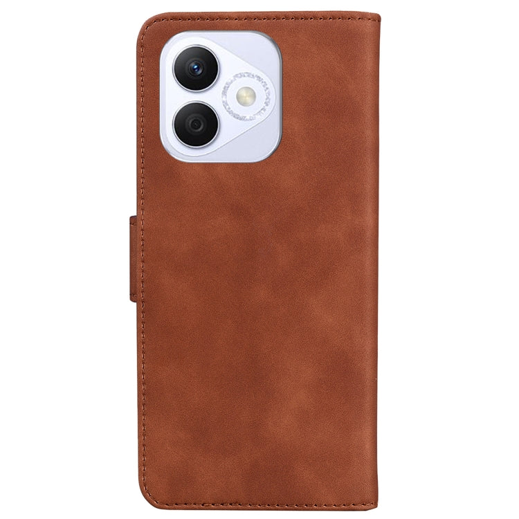 For Honor X60i Skin Feel Pure Color Flip Leather Phone Case