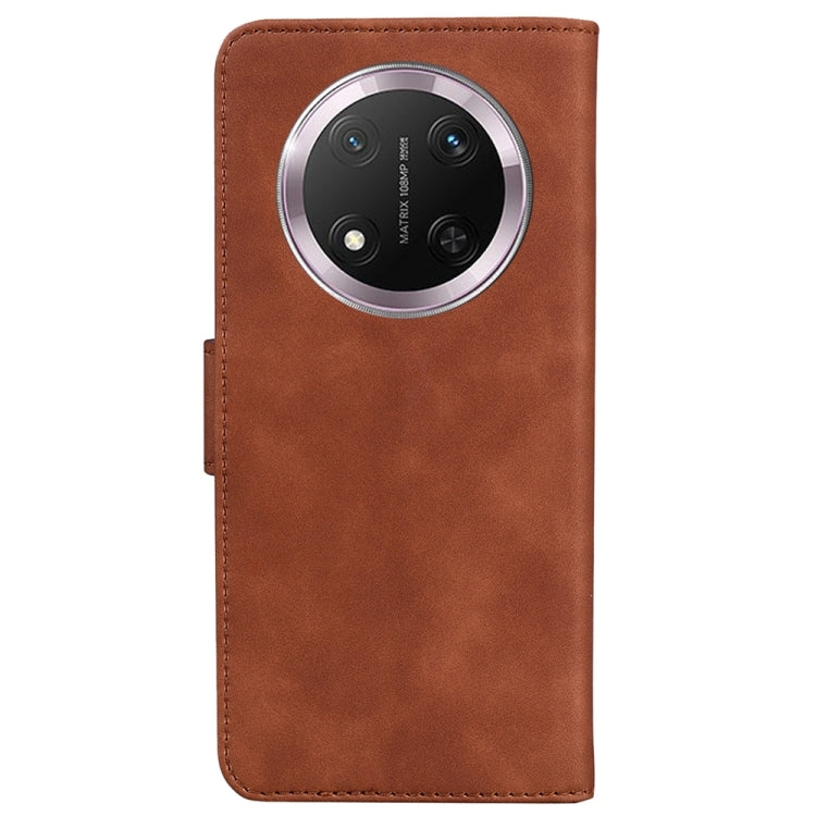 For Honor X9c Skin Feel Pure Color Flip Leather Phone Case
