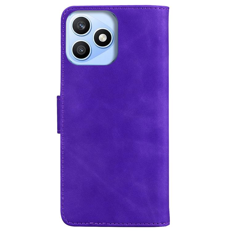 For Honor X8d 4G Skin Feel Pure Color Flip Leather Phone Case