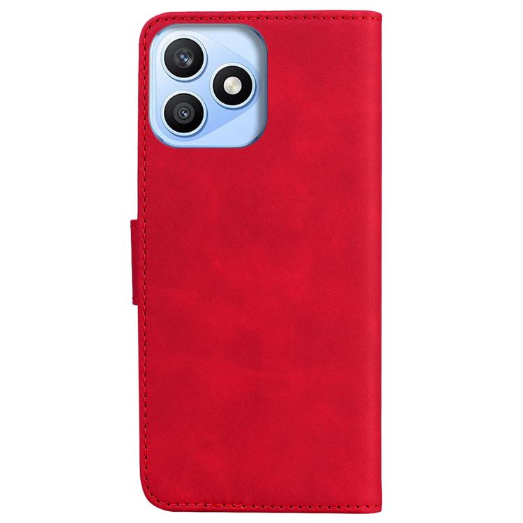 For Honor X8d 4G Skin Feel Pure Color Flip Leather Phone Case
