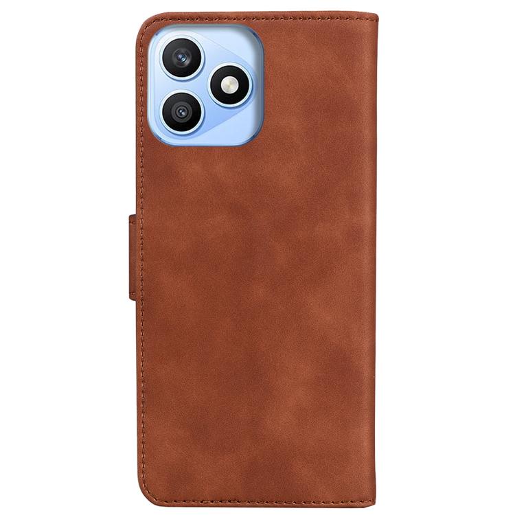 For Honor X8d 4G Skin Feel Pure Color Flip Leather Phone Case