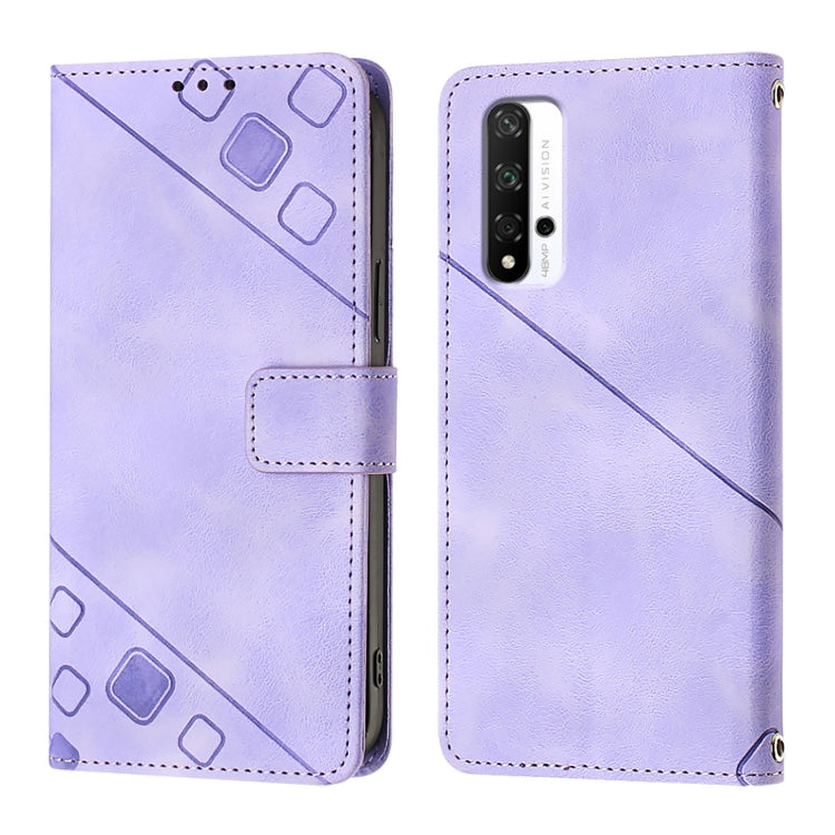 For Honor 20 / 20 Pro / 20s Skin-feel Embossed Leather Phone Case