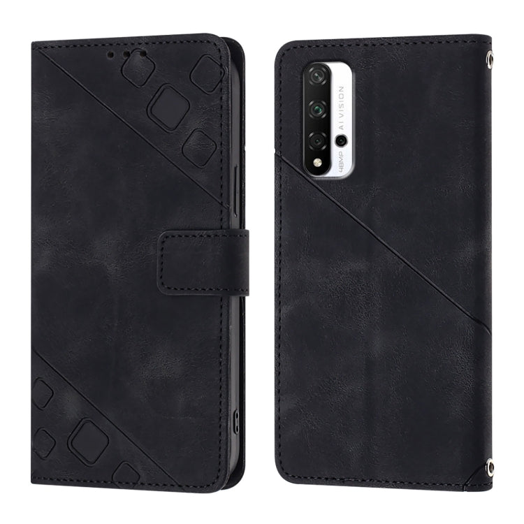 For Honor 20 / 20 Pro / 20s Skin-feel Embossed Leather Phone Case