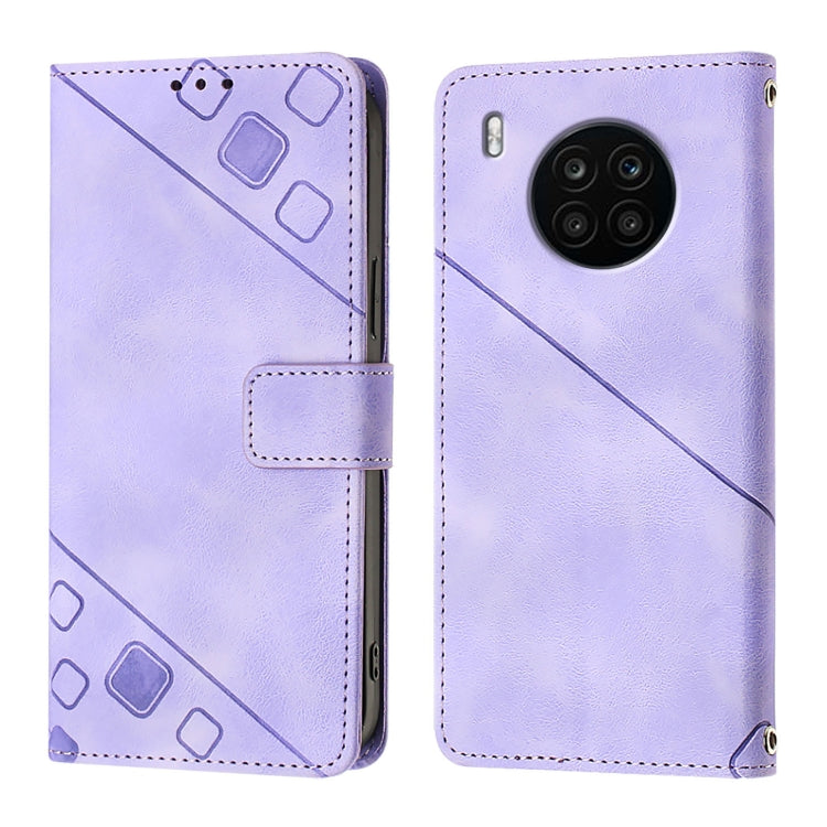For Honor 50 Lite Skin-feel Embossed Leather Phone Case