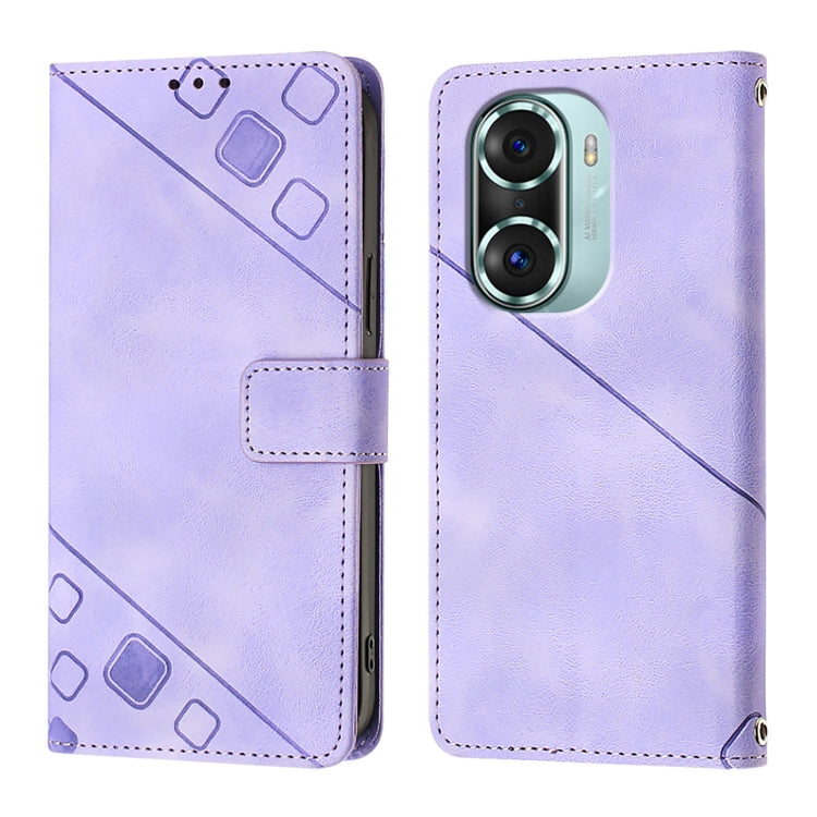 For Honor 60 Pro Skin-feel Embossed Leather Phone Case