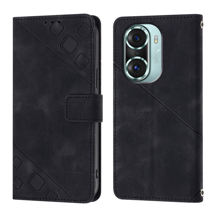 For Honor 60 Pro Skin-feel Embossed Leather Phone Case
