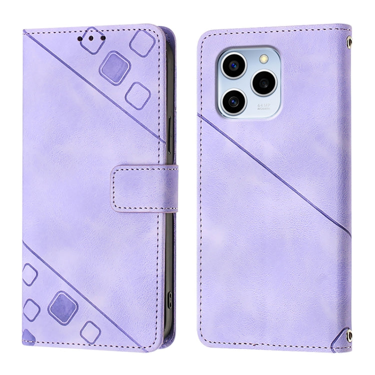 For Honor 60 SE Skin-feel Embossed Leather Phone Case