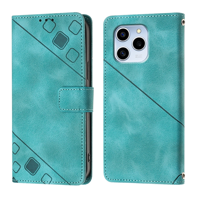 For Honor 60 SE Skin-feel Embossed Leather Phone Case