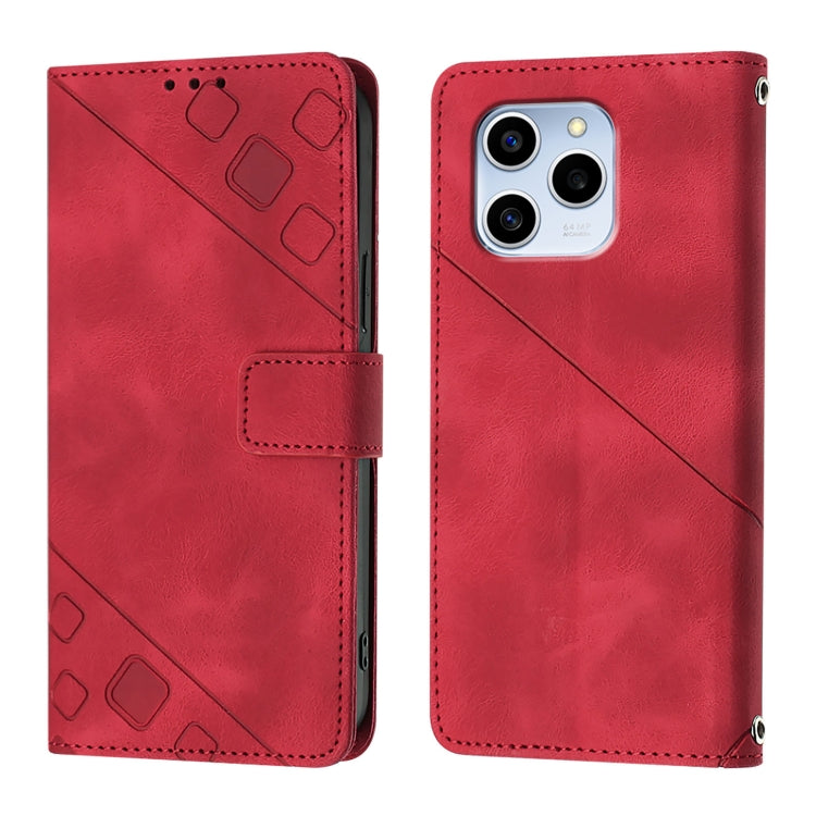 For Honor 60 SE Skin-feel Embossed Leather Phone Case