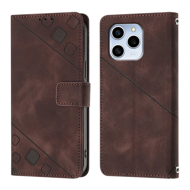 For Honor 60 SE Skin-feel Embossed Leather Phone Case