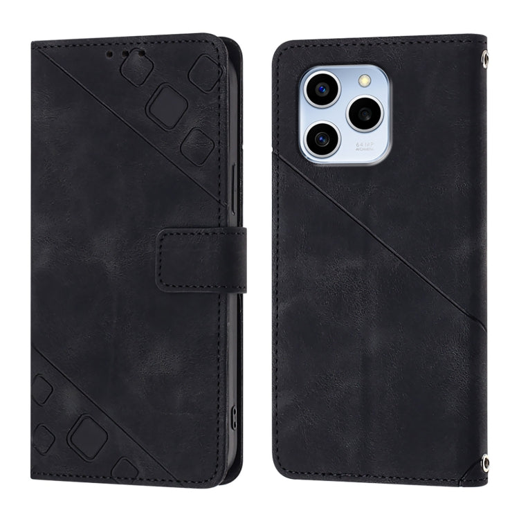 For Honor 60 SE Skin-feel Embossed Leather Phone Case