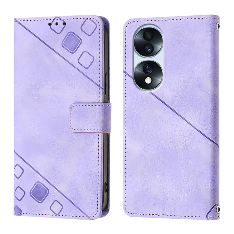 For Honor 70 Pro Skin-feel Embossed Leather Phone Case