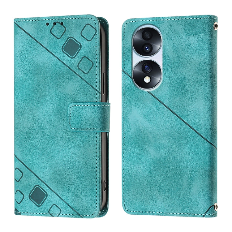 For Honor 70 Pro Skin-feel Embossed Leather Phone Case