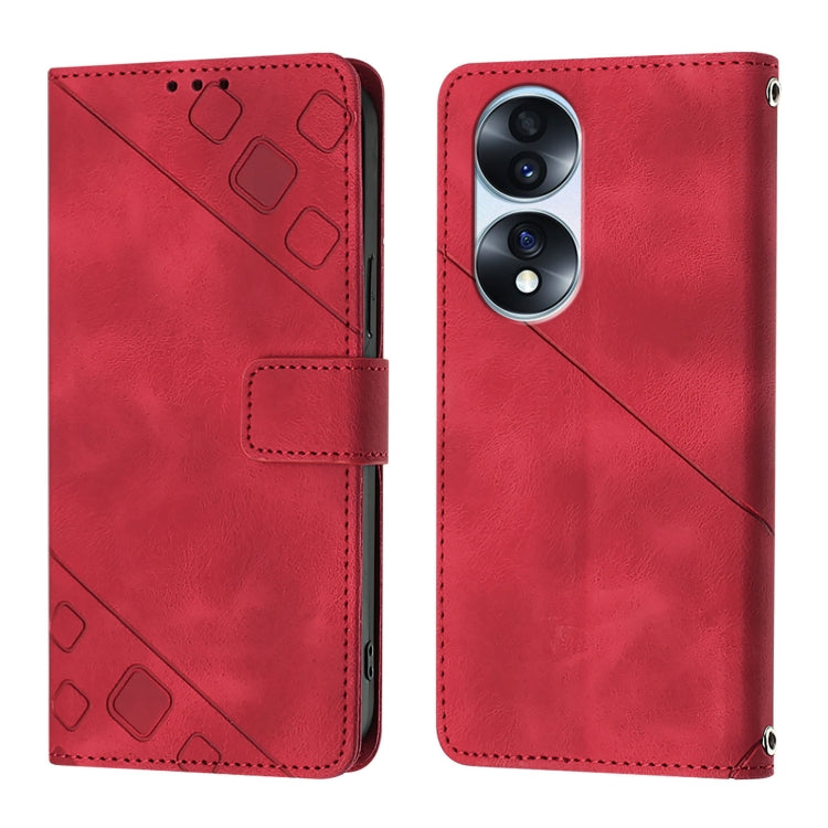 For Honor 70 Pro Skin-feel Embossed Leather Phone Case