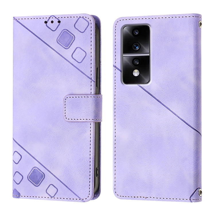 For Honor 80 GT Skin-feel Embossed Leather Phone Case