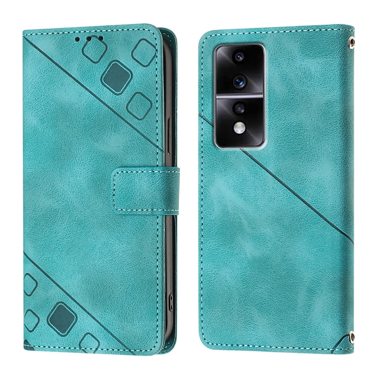 For Honor 80 GT Skin-feel Embossed Leather Phone Case