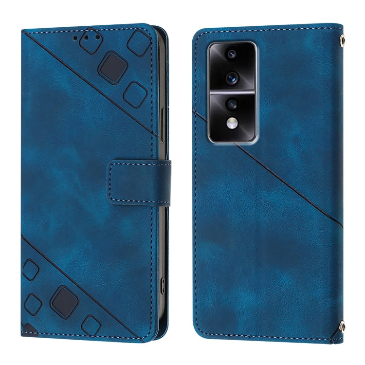 For Honor 80 GT Skin-feel Embossed Leather Phone Case