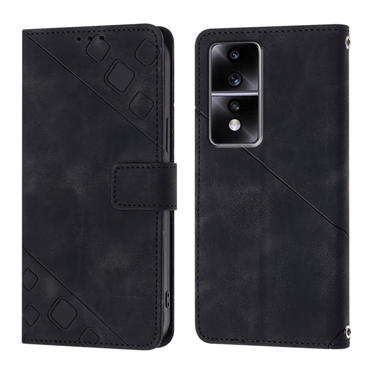 For Honor 80 GT Skin-feel Embossed Leather Phone Case