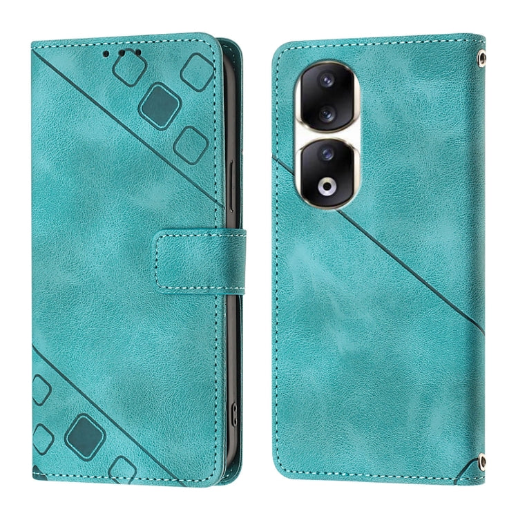 For Honor 90 Pro Skin-feel Embossed Leather Phone Case