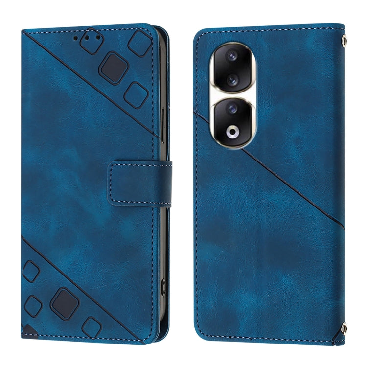 For Honor 90 Pro Skin-feel Embossed Leather Phone Case