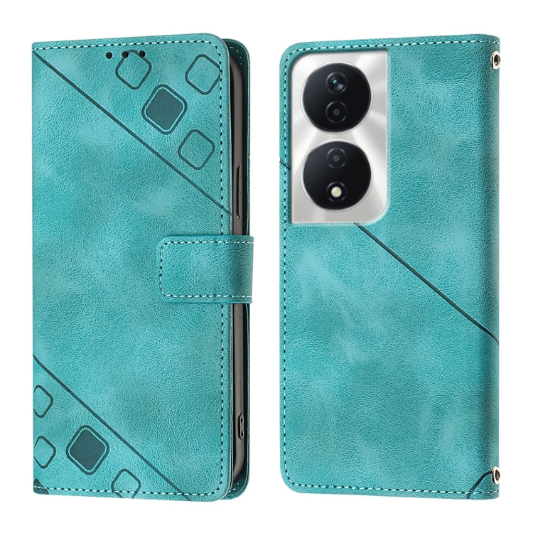 For Honor 90 Smart / X7b 4G / 5G Skin-feel Embossed Leather Phone Case
