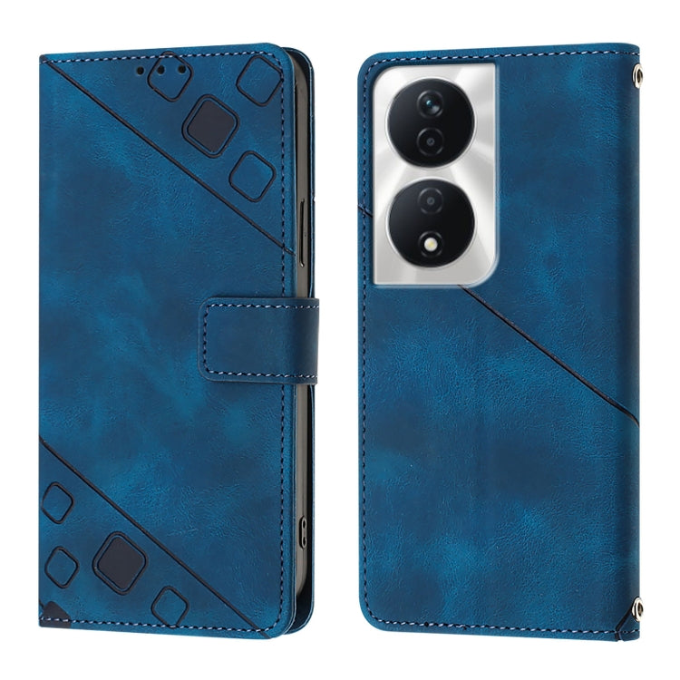 For Honor 90 Smart / X7b 4G / 5G Skin-feel Embossed Leather Phone Case