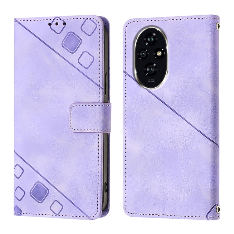 For Honor 200 Skin-feel Embossed Leather Phone Case